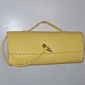 Yellow Vibes Woven Clutch Bag